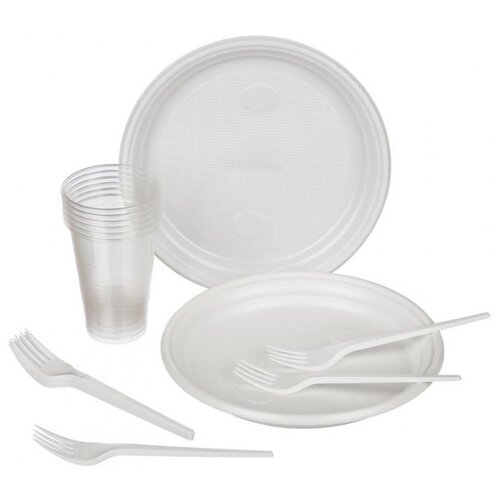 Набор одноразовой посуды Пикник на 6 персон, пластик