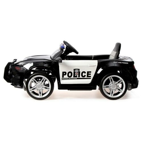 Электромобиль КНР Police, EVA колеса, кожаное сидение, цвет черный глянец (BBH-0007)