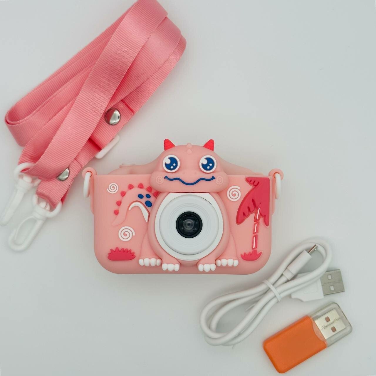 Ударопрочный детский фотоаппарат детская цифровая камера с высоким качеством 1080p Full-HD с 3 играми и селфи камерой. Kids camera. ДРАКОН