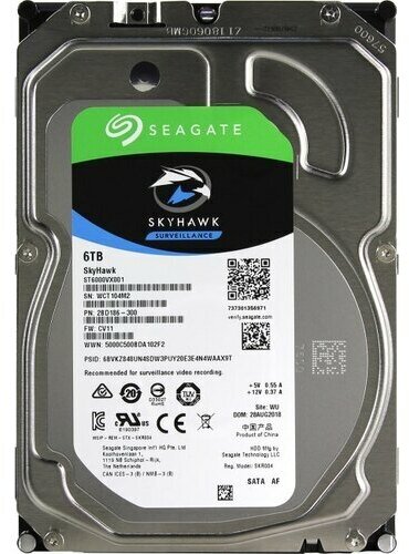 Жесткий диск Seagate SkyHawk Surveillance ST6000VX001