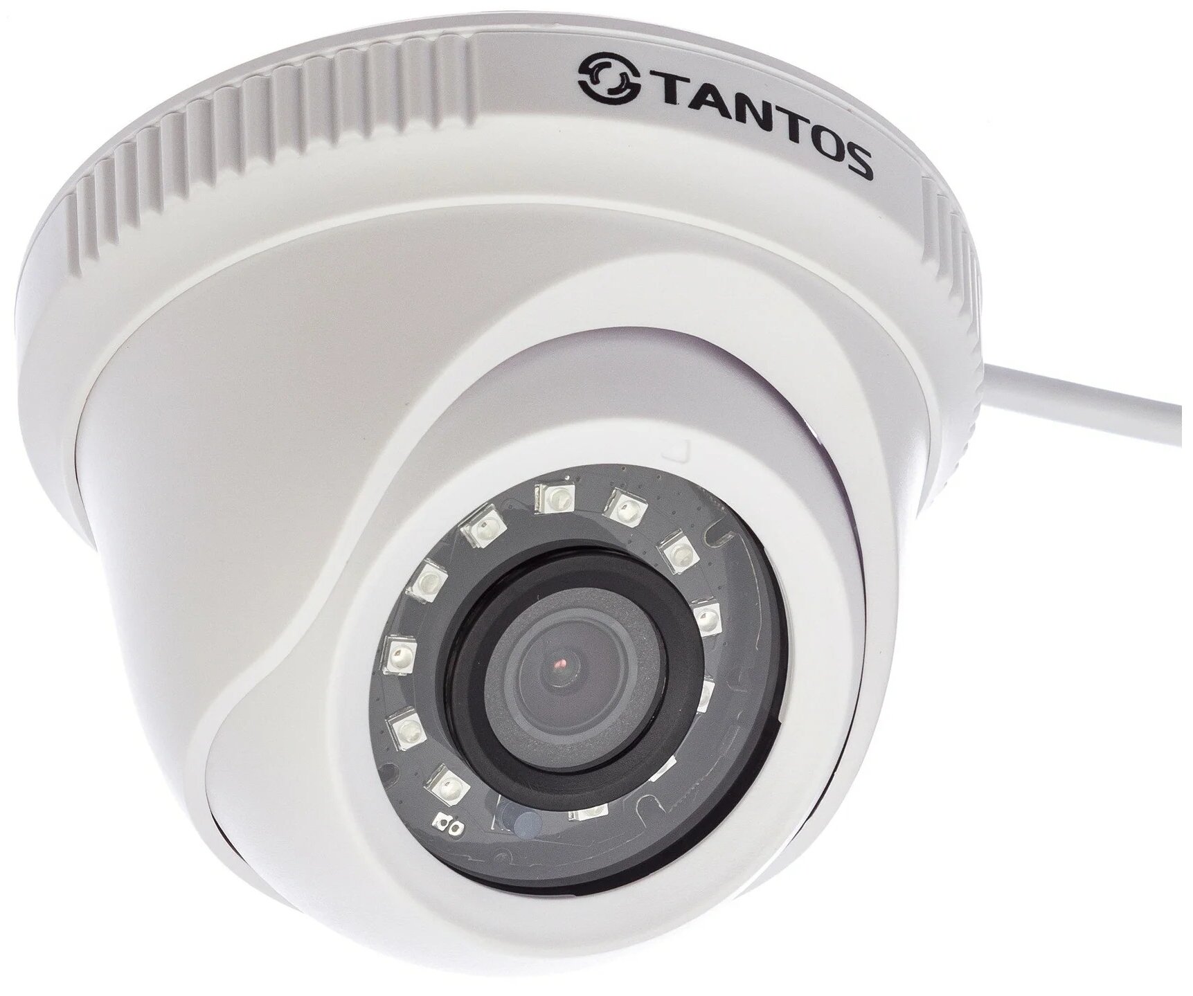 Tantos HD TSc-E2HDf Купольная видеокамера для помещений 4в1 (AHD, TVI, CVI, CVBS) 2 МП с ИК-подсветкой, корпус пластик