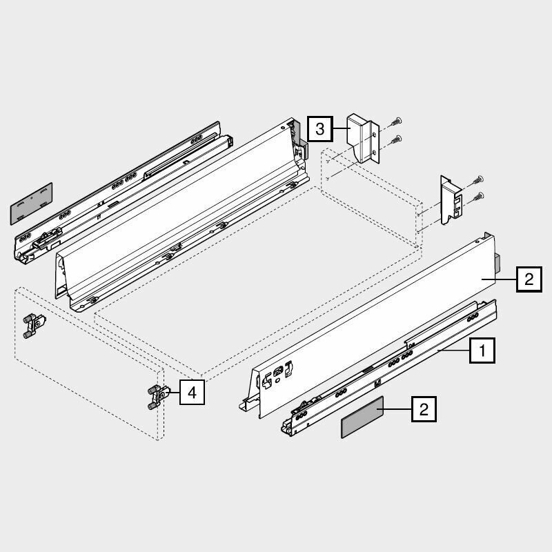 Выдвижной ящик blum tandembox antaro M 500 серый - фотография № 3