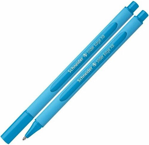 Ручка шариковая Schneider Slider Edge XB, 1.4 мм, трехгранный прорезиненный корпус, голубая, 2 шт.