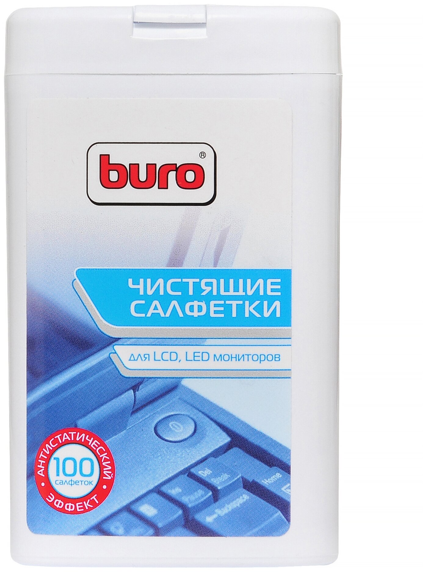 Buro BU-tft влажные салфетки+салфетка-наклейка 100 шт. для экрана для оргтехники