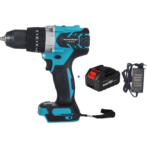 Мощная аккумуляторная бесщеточная ударная дрель Heimerdinger LB176S 18 В 13 мм с одной батареей емкостью 40 Ач 816500₽