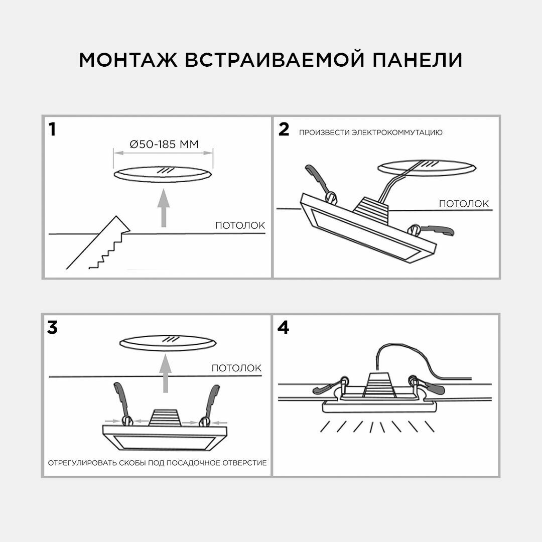 Встраиваемая светодиодная панель OGM LP-24 - фотография № 7