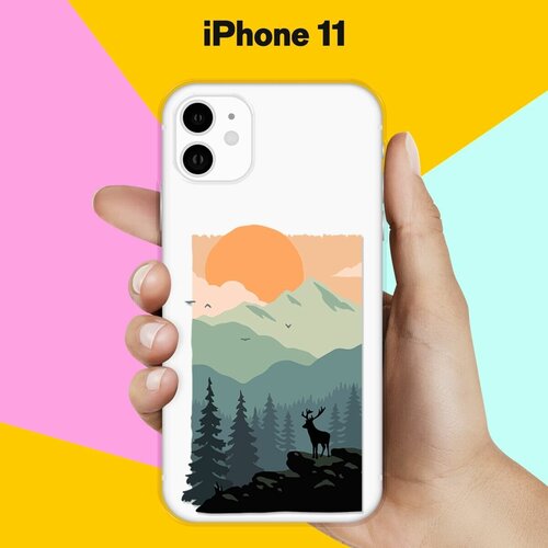 Силиконовый чехол Горы и лес на Apple iPhone 11 силиконовый чехол горы и лес на apple iphone 6 6s