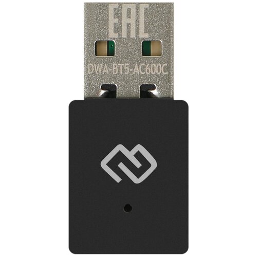 Сетевой адаптер WiFi Bluetooth Digma DWA-BT5-AC600C AC600 USB 2.0 ант. внутр. 1ант. упак.1шт сетевой адаптер wifi bluetooth digma dwa bt5 ac600c ac600 usb 2 0 ант внутр 1ант упак 1шт