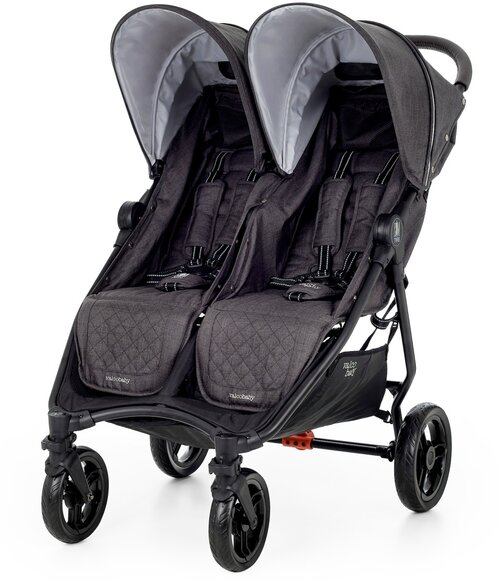 Прогулочная коляска для двойни Valco Baby Slim Twin, charcoal, цвет шасси: черный
