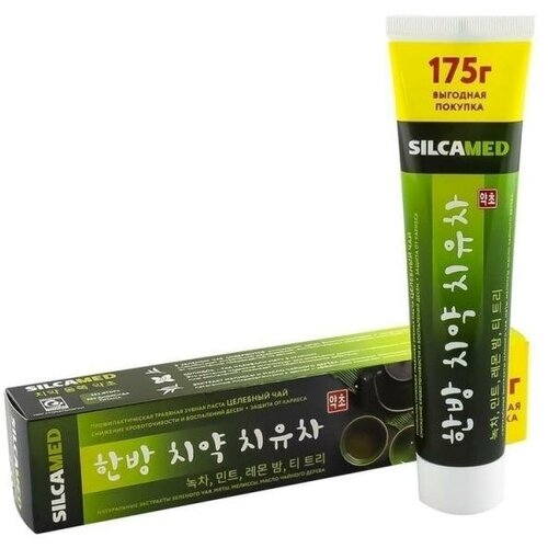 Профилактическая травяная зубная паста Секреты Кореи, SILCAmed, 175 г травяная зубная паста silcamed бережное отбеливание и здоровые десны 175г