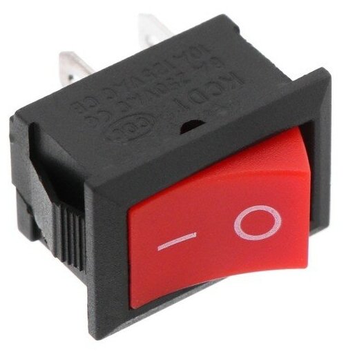 Переключатель красный 250 В 6 A 2 контакта RWB-201 SC-768 размер Mini