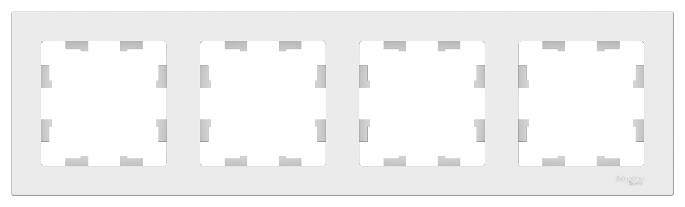 Рамка четырехместная для розеток и выключателей Schneider Electric (Systeme Electric) Atlas Design белый ATN000104 - 3 шт. - фотография № 2