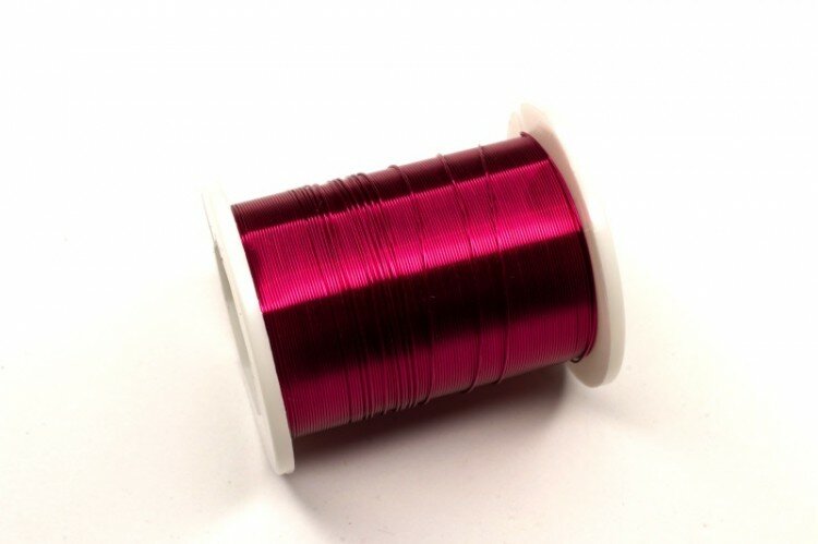 Проволока для бисера медная, толщина 0,3мм, длина 50м, цвет малиновый, 1009-074, 1шт