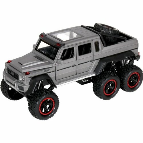 Машина инерционная MX 18495G Mercedes-Benz G55 6х6 свет и звук серый 1:24 машина инерционная 1 50 mercedes benz arocs мусоровоз красный свет звук инерция контейнер поднимается открывается