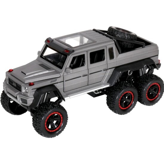 Машина инерционная MX 18495G Mercedes-Benz G55 6х6 свет и звук серый 1:24