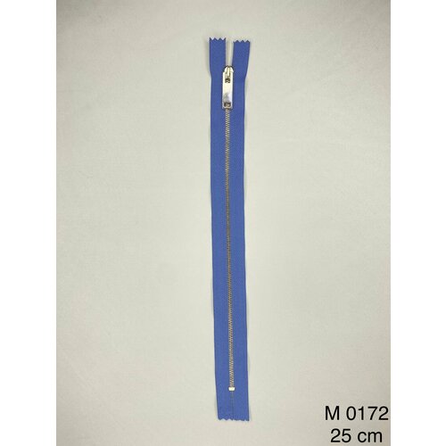 Молния Raccagni металл 25 см цв. голубой/латунь