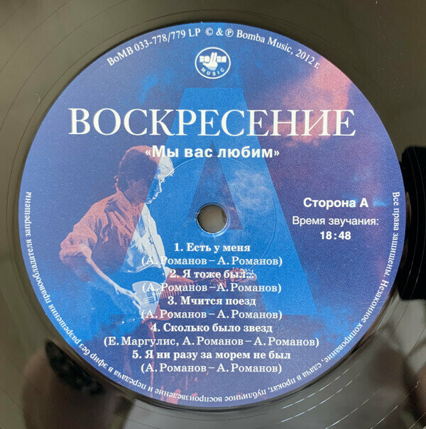 Воскресение Мы Вас Любим Виниловая пластинка Bomba Music - фото №2