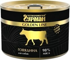 Четвероногий Гурман 05148 Golden кон. для собак Говядина 525г