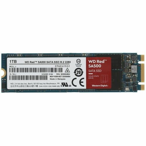 SSD накопитель WD Red SA500 1Тб, M.2 2280, SATA III - фото №14