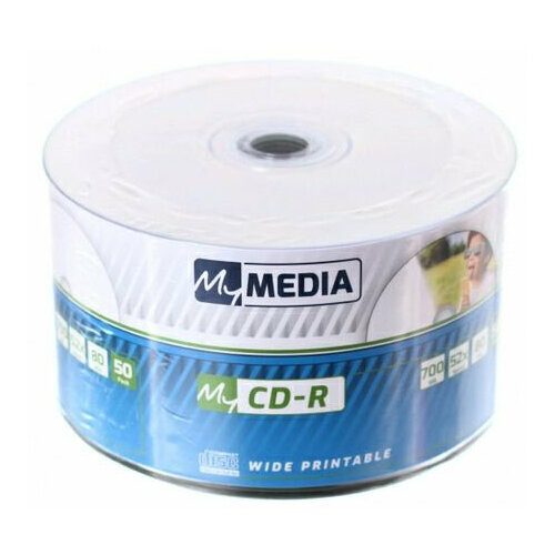Диск MYMEDIA CD-R 700 Mb 52x Pack wrap (50шт) Printable (69206)