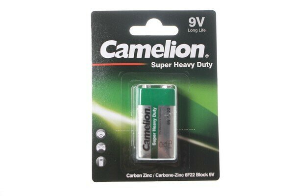 Элементы питания CAMELION 6F22 BL1, крона, HEAVY DUTY Green / 12;240