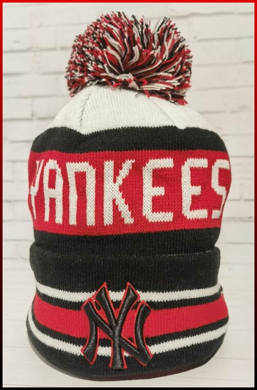 Шапка NEW ERA MLB New York Yankees Мужская женская шапка трикотажная (осень/зима), размер 54-60cm, красный