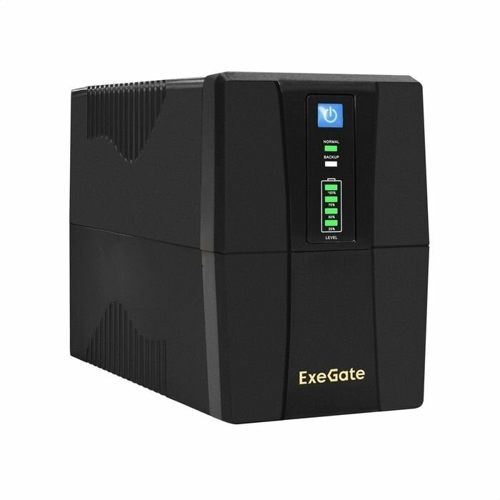 ИБП Exegate EX292786RUS ExeGate Power Back BNB-1000. LED. AVR.2SH. RJ. USB <1000VA/550W, LED, AVR, 2*Schuko, RJ45/11, USB, Black>