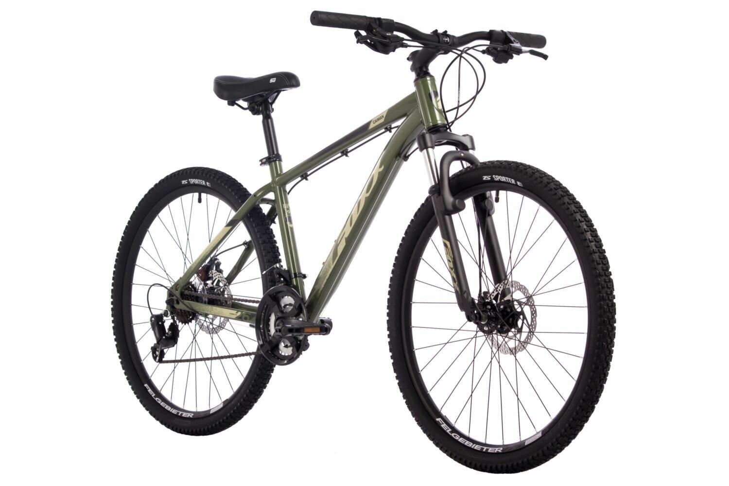 Велосипед FOXX 26" CAIMAN зеленый, сталь, размер 18"