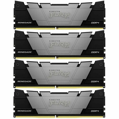 Модуль памяти DIMM 128Gb 4х32Gb DDR4 PC25600 3200MHz Kingston Fury Renegade Black (KF432C16RB2K4/128) модуль памяти dimm 16gb ddr4 pc25600 3200mhz kingston fury beast black kf432c16bb1 16