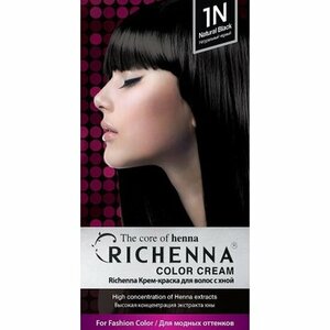 Крем-краска для волос с хной Richenna тон 1N Natural Black