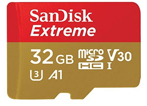 Карта памяти Micro SD 32 Gb Sandisk Extreme, 100Mb/s, UHS-I A1 C10 V30 U3 (SDSQXAF-032G-GN6MN)