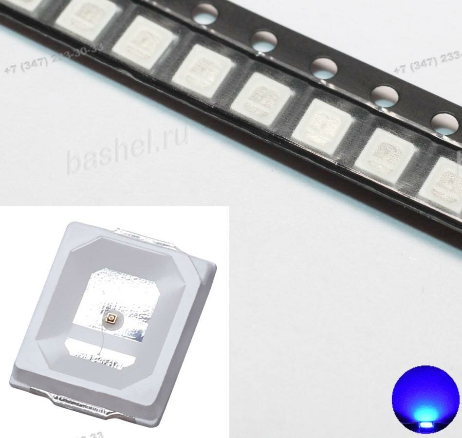 LED chip 2835BC-4Lm 0.2W, 3.5V, 60mA Blue, Светодиод