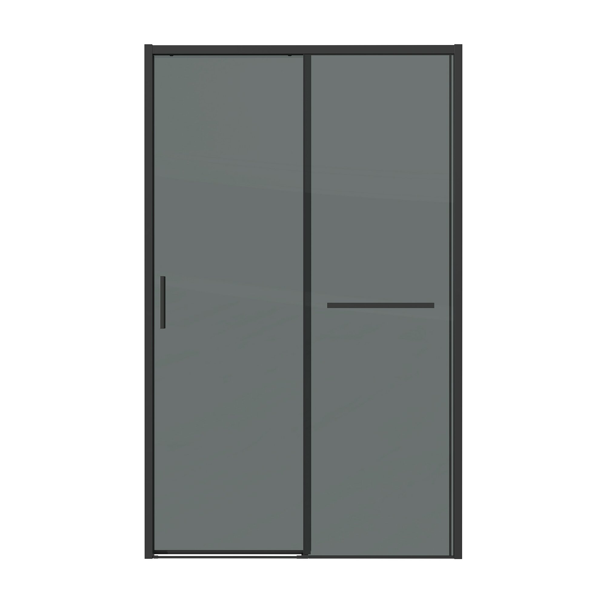 Душевая дверь Grossman Style 130 см, двери раздвижные, стекло тонированное, фурнитура черный матовый
