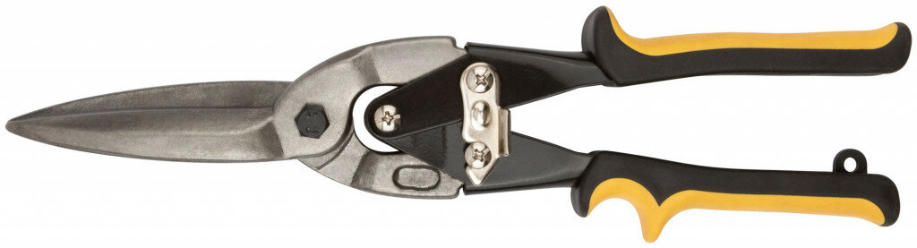 Ножницы по металлу FIT удлиненные CrV, прорезиненные ручки, прямые 290 мм 41530