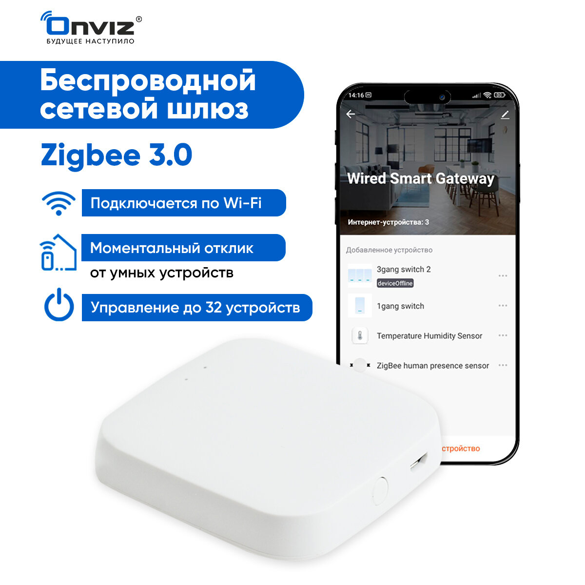 Шлюз сетевой Zigbee 3.0 Tuya / Smart Life беспроводной хаб zigbee шлюз WIFI для умного дома