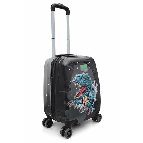 Чемодан  CORAL HIGH, ручная кладь, 33х40х25 см, 2.3 кг, серый, черный