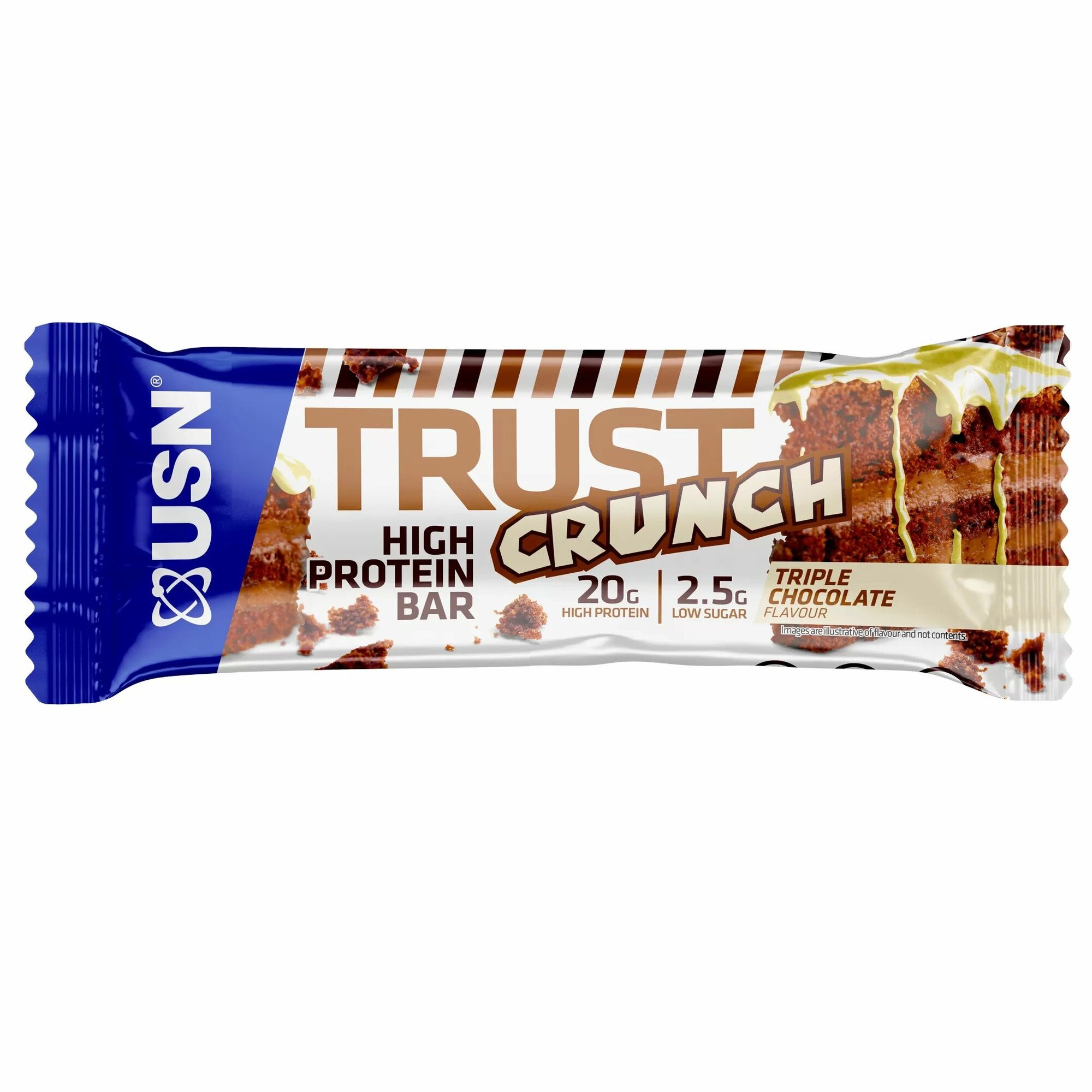 ЮСН Траст Кранч Протеин Бар / USN Trust Crunch Protein Bar (60 гр) Тройной шоколад
