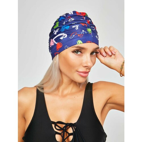 Шапочка для плавания женская для длинных волос в аквазоне GYM TEAM 54-60см Сердца