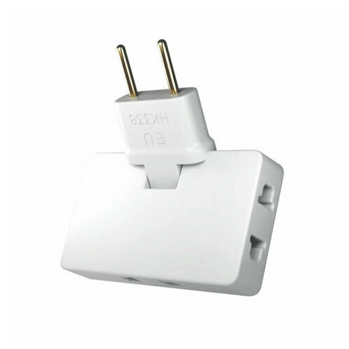 Сетевой тройник поворотный 3 розетки без заземления без шторок белый УТ000038668 555₽