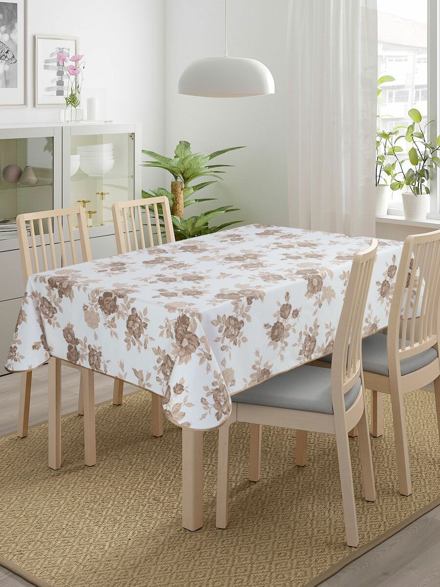 фото Скатерть Классика, тканевая с влагозащитной пропиткой Тефлон, прямоугольная 120х140 на стол, с рисунком , хлопок, Вальтери