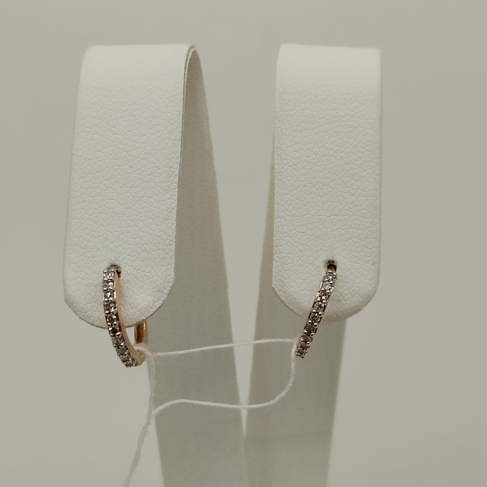 Серьги красное золото, 585 проба, бриллиант