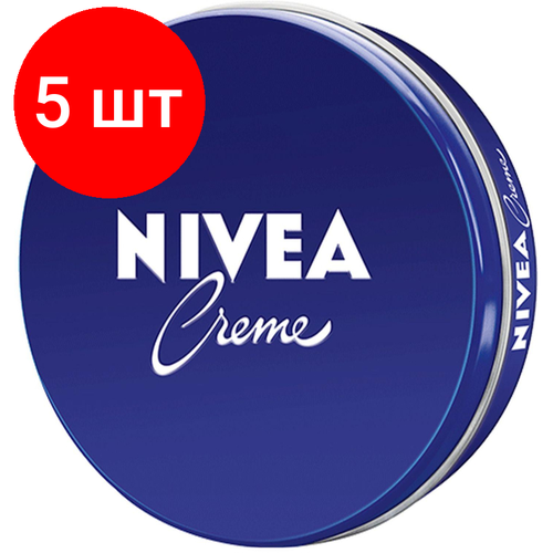 Комплект 5 штук Крем NIVEA универсальный увлажняющий Creme с пантенолом75 мл 2297₽