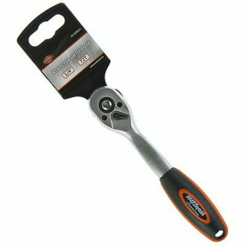 Трещотка 14 72 зуба 155мм с двухкомпонентной изогнутой ручкой Avtovirazh AV508623 5650₽