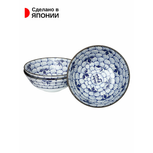 Салатница тарелка столовая глубокая из фарфора набор 3 шт Д207х77 см 3101₽