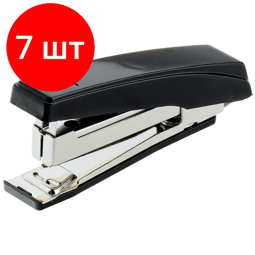 Комплект 7 шт Степлер 10 OfficeSpace до 10л пластиковый корпус черный 693₽