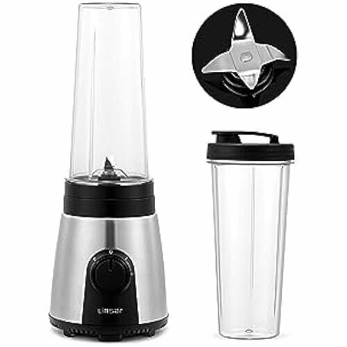 Linsar Устройство для приготовления смузи 3 в 1 600 мл С 2 уровнями для смешивания ножом из нержавеющей стали с 4 лезвиями и чашкой с собой Не содержит BPA 24 000 обмин 300 Вт 1332700₽