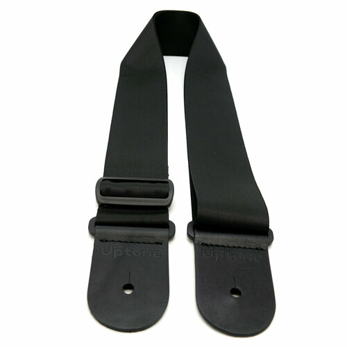 UPTONE GB01BK Silk leather fixer Ремень для гитары 50мм черный, шелк, длина 80-145 см