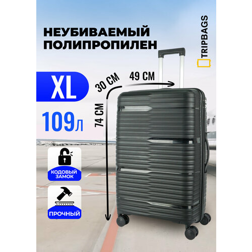 фото Чемодан , 109 л, размер xl, черный tripbags