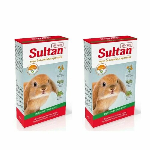 Sultan Корм Стандарт для молодых кроликов трапеза с овощами 400г2шт 399₽