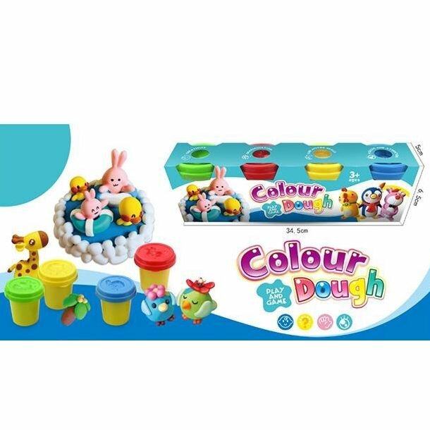 Color-Dough набор 4 цвета, мягкий пластилин